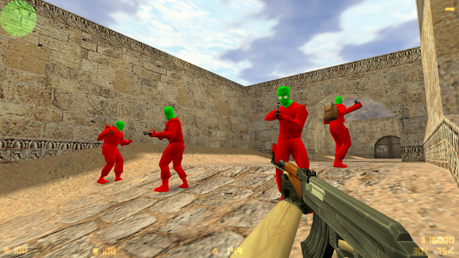 CS 1.6 с цветной головой и телом
